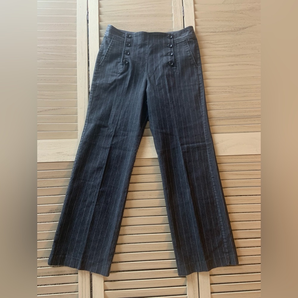Larry Levine Pinstripe Sailor Pant. Size 8